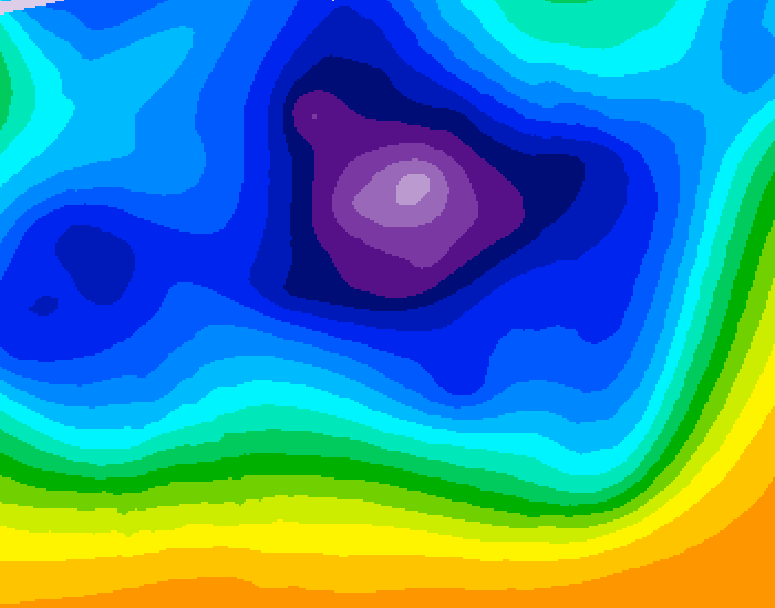 GDPS 500 millibar geopotential height 078 hour forecast chart for Canada based on 2025/12/19 0000Z data