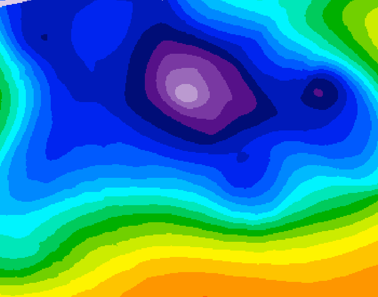 GDPS 500 millibar geopotential height 120 hour forecast chart for Canada based on 2025/12/19 0000Z data