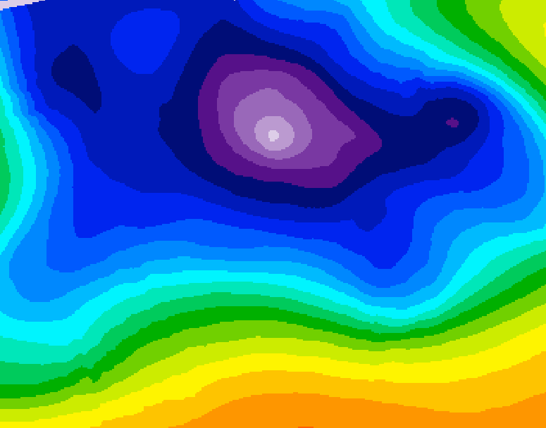 GDPS 500 millibar geopotential height 126 hour forecast chart for Canada based on 2025/12/19 0000Z data