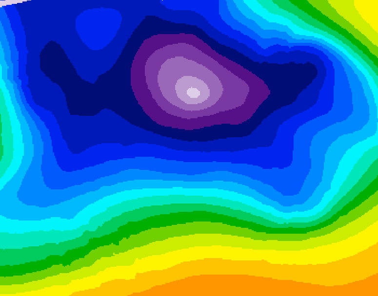 GDPS 500 millibar geopotential height 132 hour forecast chart for Canada based on 2025/12/19 0000Z data