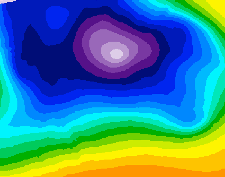 GDPS 500 millibar geopotential height 138 hour forecast chart for Canada based on 2025/12/19 0000Z data