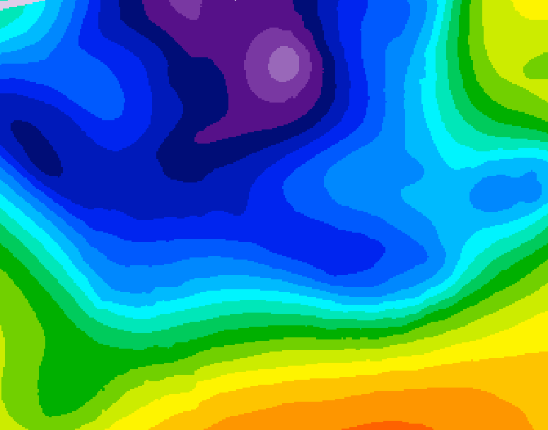 GDPS 500 millibar geopotential height 180 hour forecast chart for Canada based on 2025/12/19 0000Z data