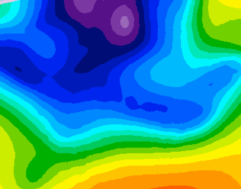 GDPS 500 millibar geopotential height 186 hour forecast chart for Canada based on 2025/12/19 0000Z data