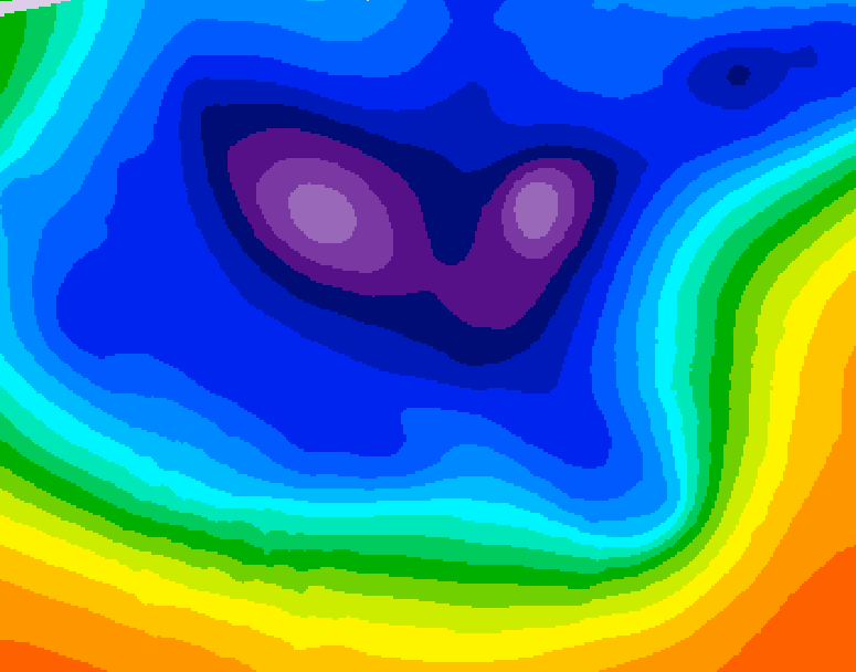 GDPS 500 millibar geopotential height 012 hour forecast chart for Canada based on 2025/12/19 1200Z data