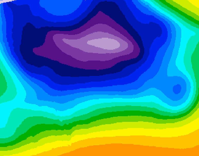GDPS 500 millibar geopotential height 132 hour forecast chart for Canada based on 2025/12/19 1200Z data
