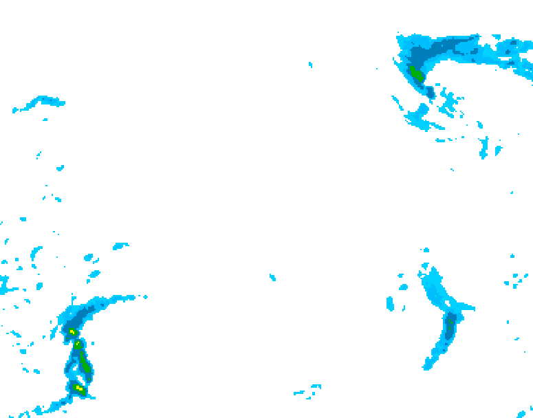 GDPS precipitation 126 hour forecast chart for Canada based on 2025/12/19 0000Z data