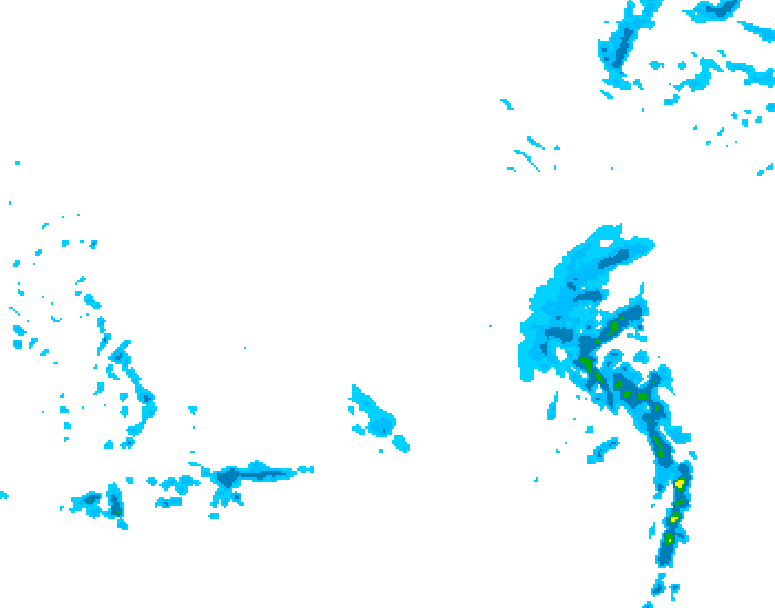 GDPS precipitation 012 hour forecast chart for Canada based on 2025/12/19 1200Z data