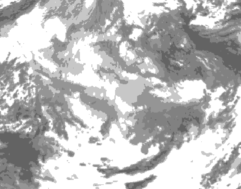 GDPS total cloud 054 hour forecast chart for Canada based on 2025/12/19 0000Z data
