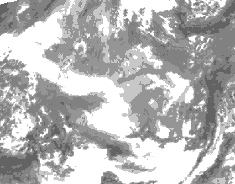 GDPS total cloud 078 hour forecast chart for Canada based on 2025/12/19 0000Z data
