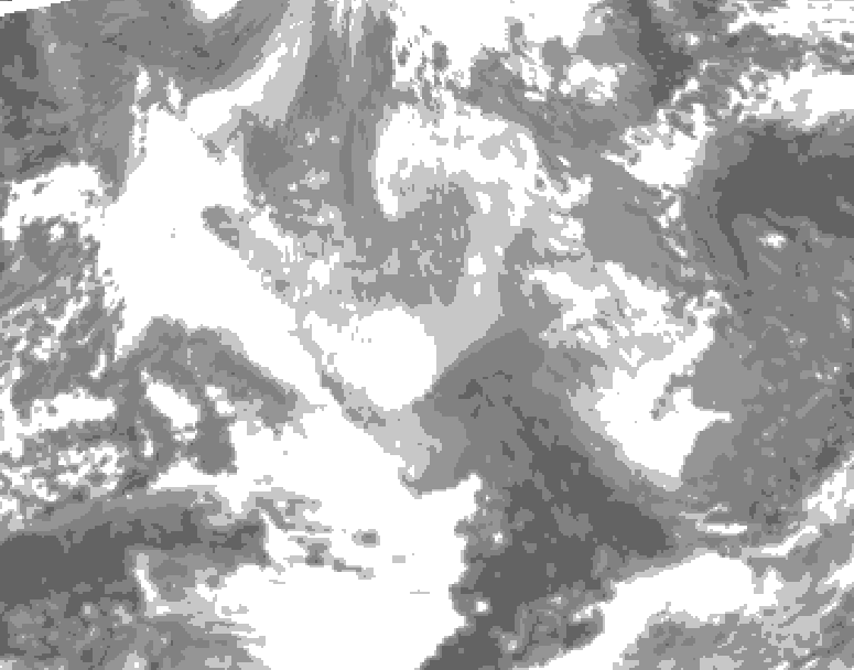 GDPS total cloud 108 hour forecast chart for Canada based on 2025/12/19 0000Z data