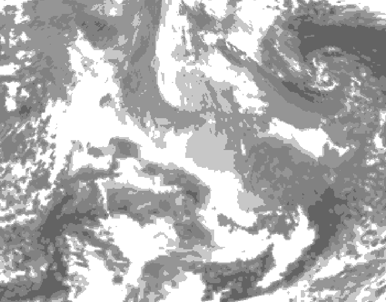 GDPS total cloud 126 hour forecast chart for Canada based on 2025/12/19 0000Z data