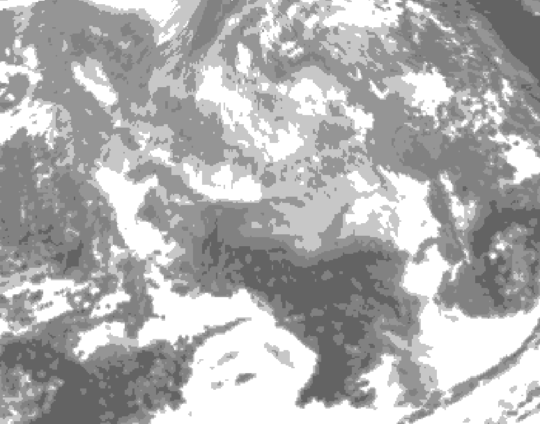 GDPS total cloud 150 hour forecast chart for Canada based on 2025/12/19 0000Z data