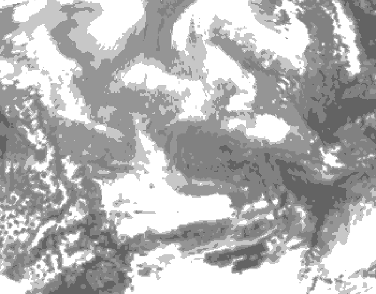 GDPS total cloud 174 hour forecast chart for Canada based on 2025/12/19 0000Z data