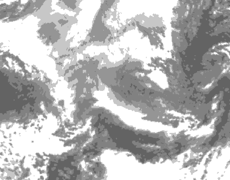 GDPS total cloud 192 hour forecast chart for Canada based on 2025/12/19 0000Z data