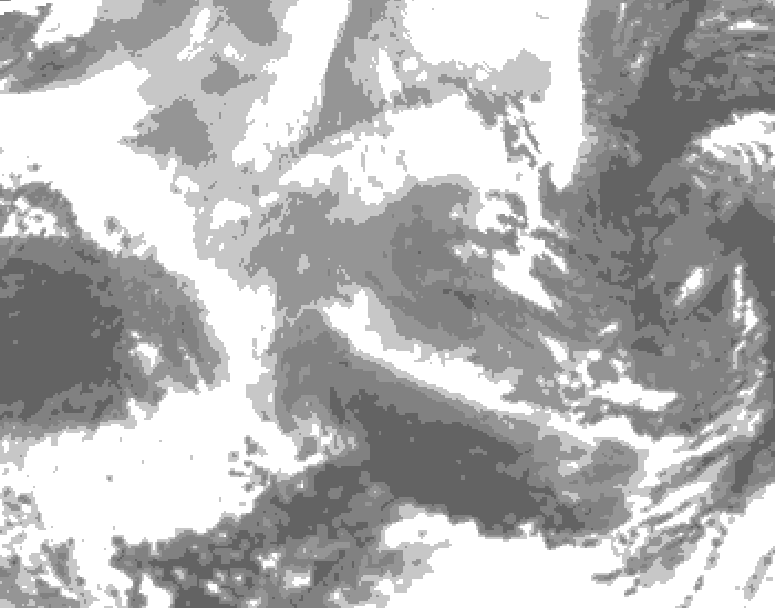 GDPS total cloud 198 hour forecast chart for Canada based on 2025/12/19 0000Z data
