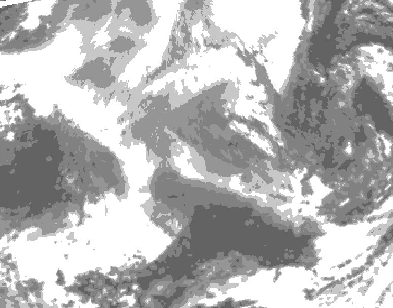 GDPS total cloud 204 hour forecast chart for Canada based on 2025/12/19 0000Z data