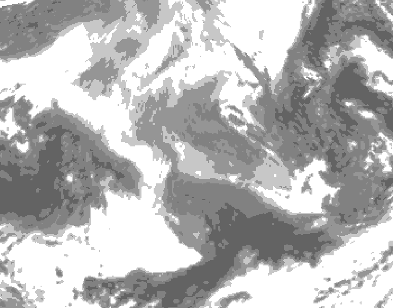 GDPS total cloud 210 hour forecast chart for Canada based on 2025/12/19 0000Z data