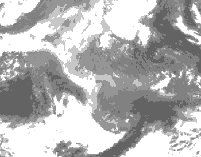 GDPS total cloud 222 hour forecast chart for Canada based on 2025/12/19 0000Z data