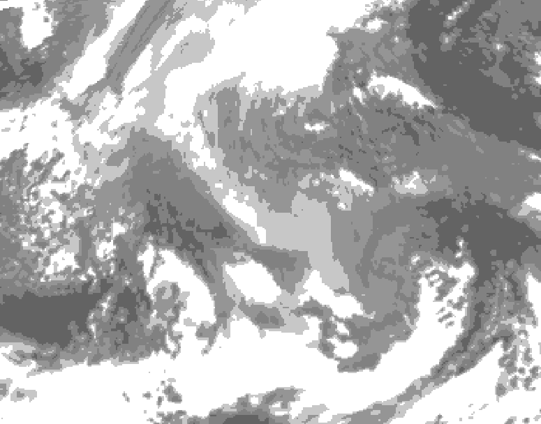 GDPS total cloud 240 hour forecast chart for Canada based on 2025/12/19 0000Z data
