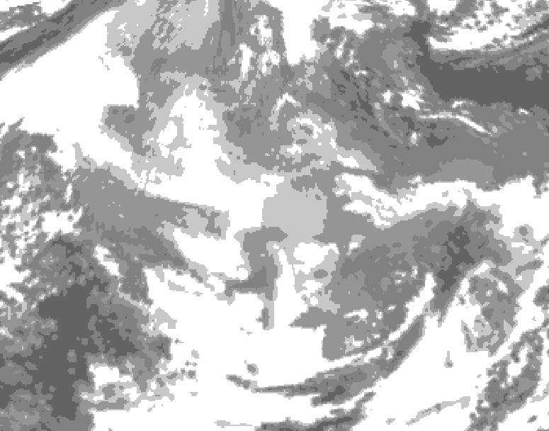 GDPS total cloud 048 hour forecast chart for Canada based on 2025/12/19 1200Z data