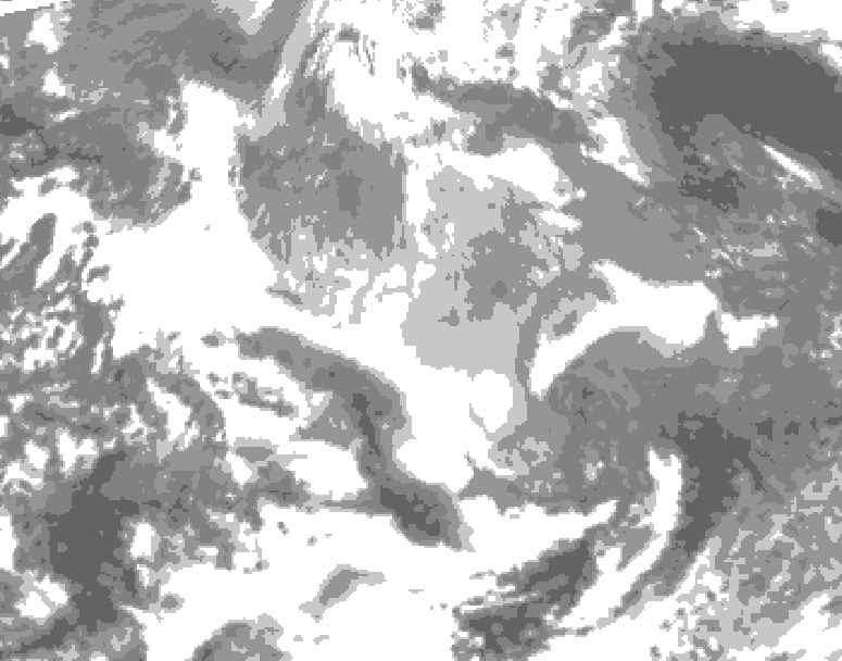 GDPS total cloud 108 hour forecast chart for Canada based on 2025/12/19 1200Z data