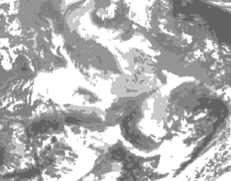 GDPS total cloud 120 hour forecast chart for Canada based on 2025/12/19 1200Z data