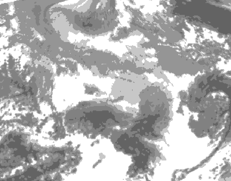 GDPS total cloud 132 hour forecast chart for Canada based on 2025/12/19 1200Z data