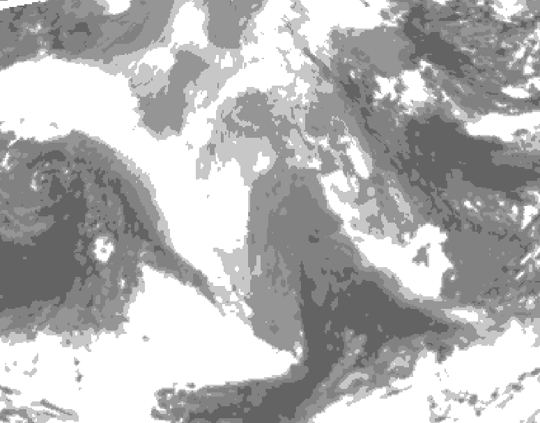 GDPS total cloud 204 hour forecast chart for Canada based on 2025/12/19 1200Z data