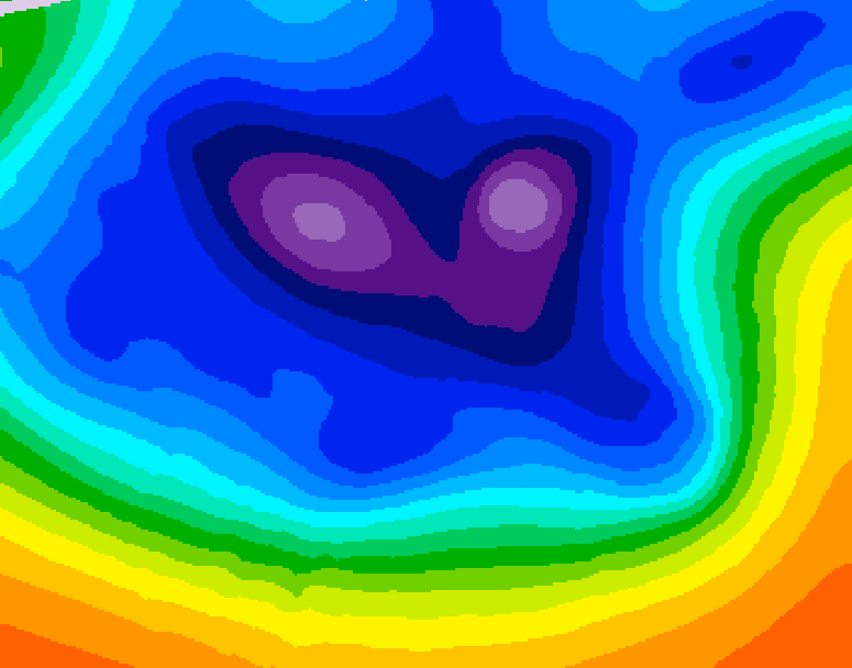 GDPS 500 millibar geopotential height 006 hour forecast chart for Canada based on 2025/12/20 0000Z data