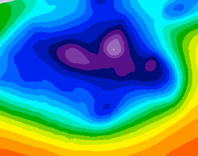 GDPS 500 millibar geopotential height 018 hour forecast chart for Canada based on 2025/12/20 0000Z data