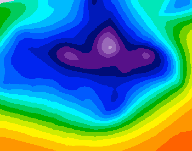 GDPS 500 millibar geopotential height 024 hour forecast chart for Canada based on 2025/12/20 0000Z data