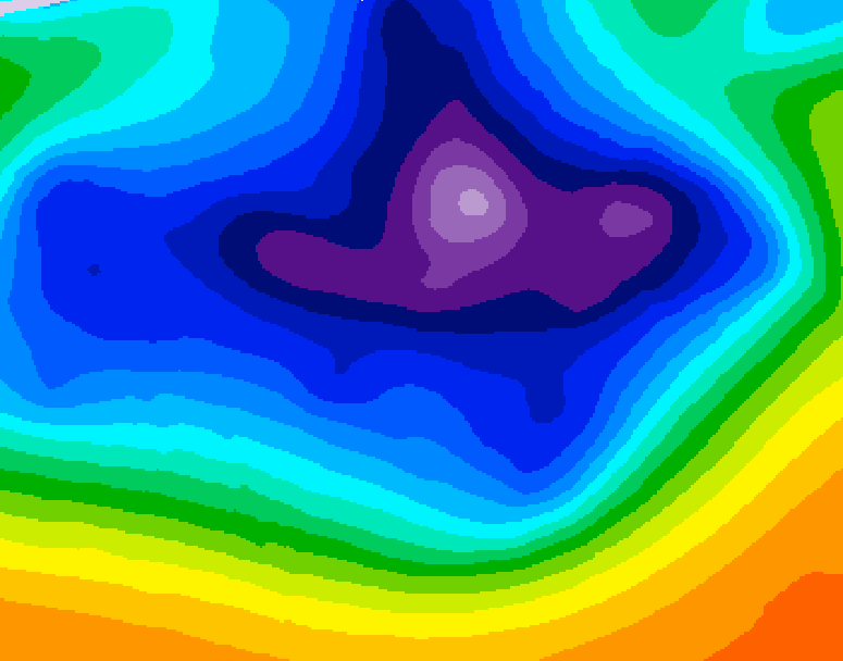 GDPS 500 millibar geopotential height 030 hour forecast chart for Canada based on 2025/12/20 0000Z data