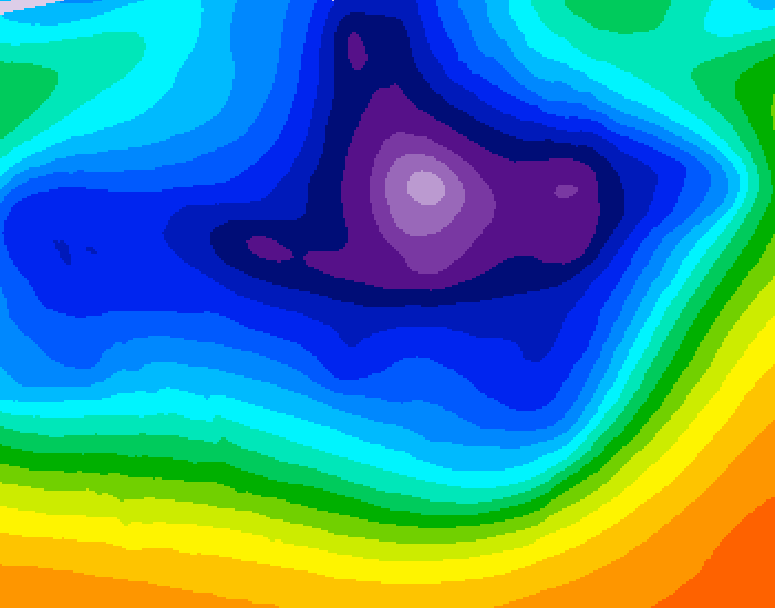 GDPS 500 millibar geopotential height 036 hour forecast chart for Canada based on 2025/12/20 0000Z data