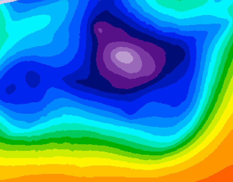 GDPS 500 millibar geopotential height 048 hour forecast chart for Canada based on 2025/12/20 0000Z data