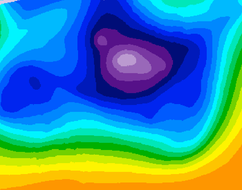 GDPS 500 millibar geopotential height 054 hour forecast chart for Canada based on 2025/12/20 0000Z data