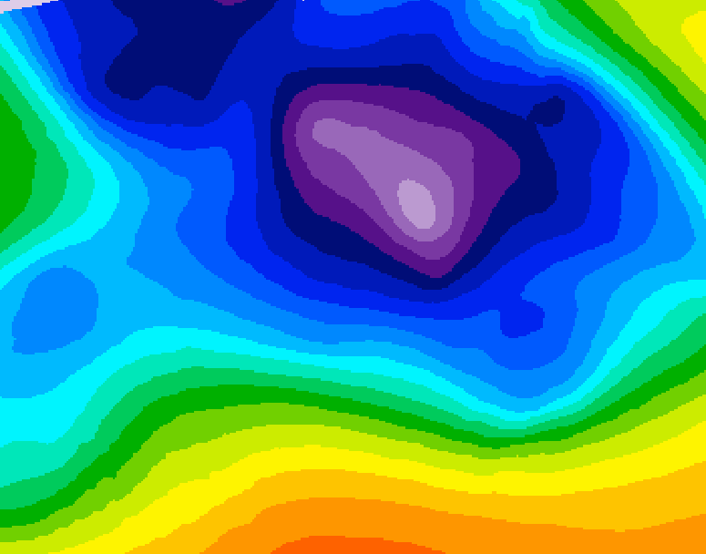 GDPS 500 millibar geopotential height 102 hour forecast chart for Canada based on 2025/12/20 0000Z data