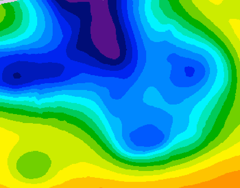 GDPS 500 millibar geopotential height 198 hour forecast chart for Canada based on 2025/12/20 0000Z data