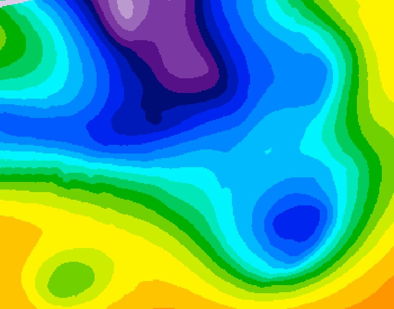 GDPS 500 millibar geopotential height 216 hour forecast chart for Canada based on 2025/12/20 0000Z data