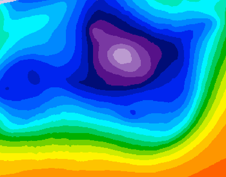 GDPS 500 millibar geopotential height 036 hour forecast chart for Canada based on 2025/12/20 1200Z data