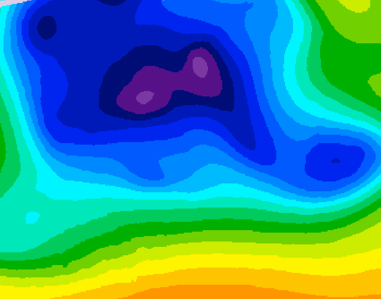 GDPS 500 millibar geopotential height 132 hour forecast chart for Canada based on 2025/12/20 1200Z data
