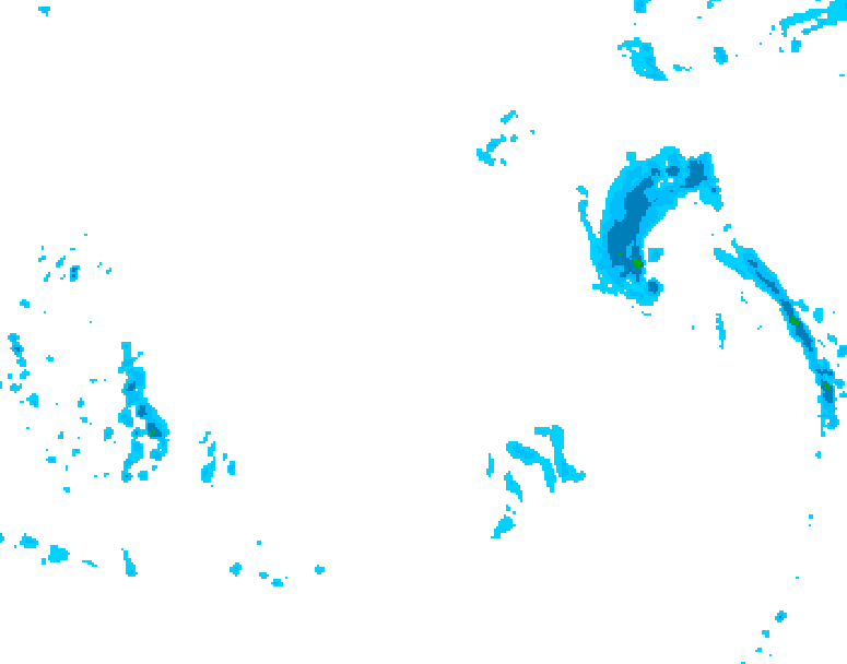 GDPS precipitation 018 hour forecast chart for Canada based on 2025/12/20 0000Z data