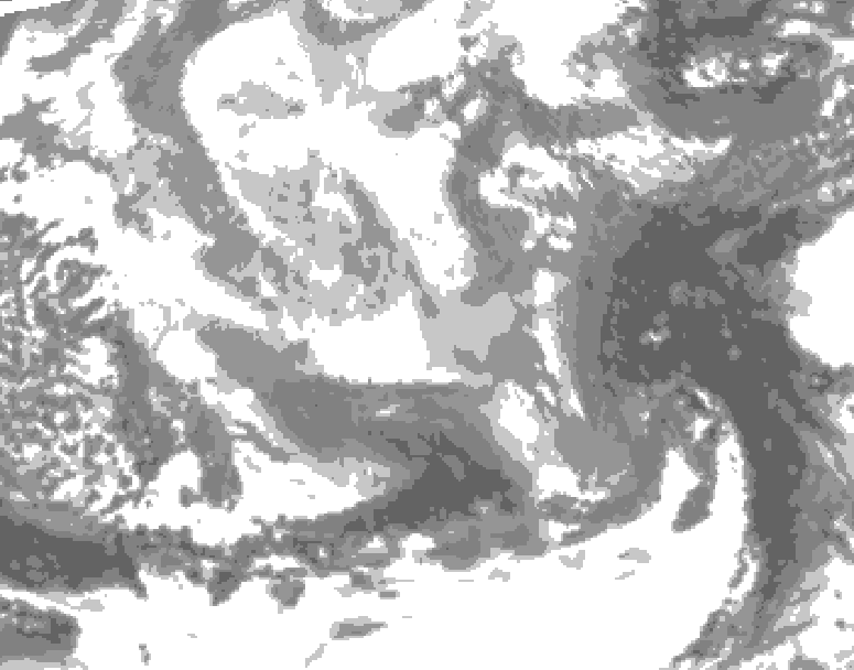 GDPS total cloud 006 hour forecast chart for Canada based on 2025/12/20 0000Z data