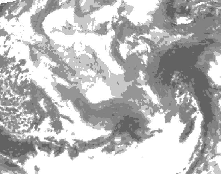 GDPS total cloud 012 hour forecast chart for Canada based on 2025/12/20 0000Z data