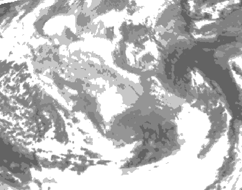 GDPS total cloud 018 hour forecast chart for Canada based on 2025/12/20 0000Z data