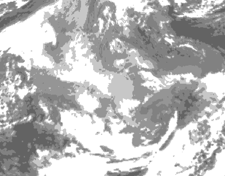 GDPS total cloud 036 hour forecast chart for Canada based on 2025/12/20 0000Z data