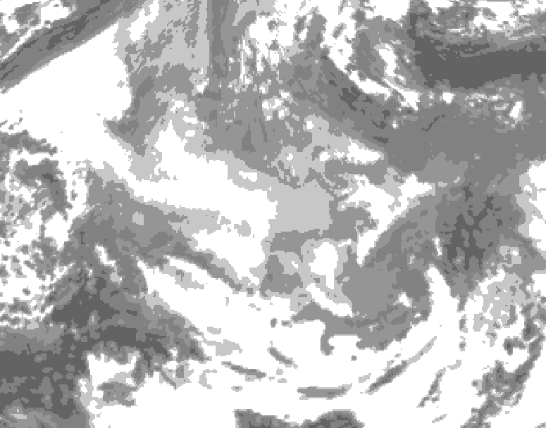GDPS total cloud 042 hour forecast chart for Canada based on 2025/12/20 0000Z data