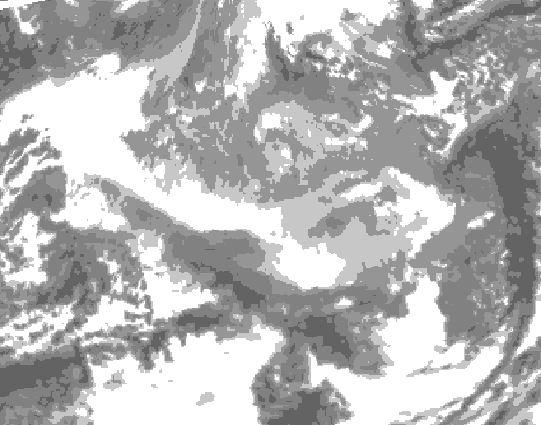 GDPS total cloud 066 hour forecast chart for Canada based on 2025/12/20 0000Z data