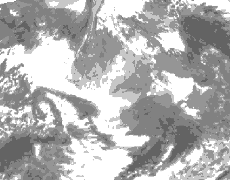 GDPS total cloud 090 hour forecast chart for Canada based on 2025/12/20 0000Z data
