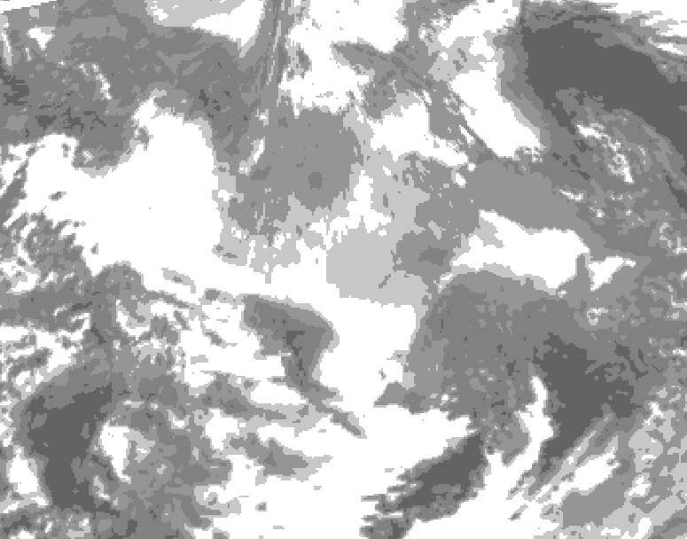 GDPS total cloud 096 hour forecast chart for Canada based on 2025/12/20 0000Z data