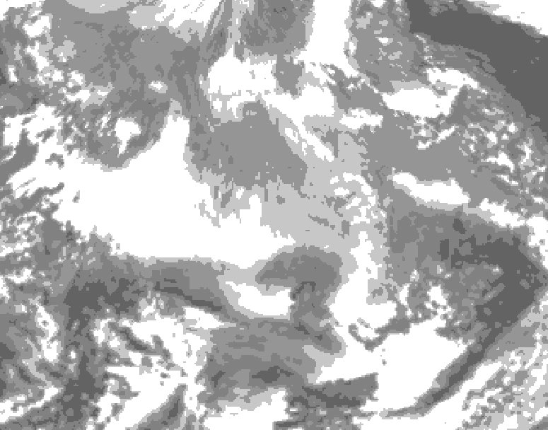 GDPS total cloud 108 hour forecast chart for Canada based on 2025/12/20 0000Z data